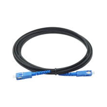 Hot popular outdoor or indoor SC UPC APC tight buffer black round cable armored fiber optic patch cord